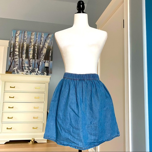 Mossimo 100% Cotton Blue Denim Button Mini Skirt S - Picture 3 of 13